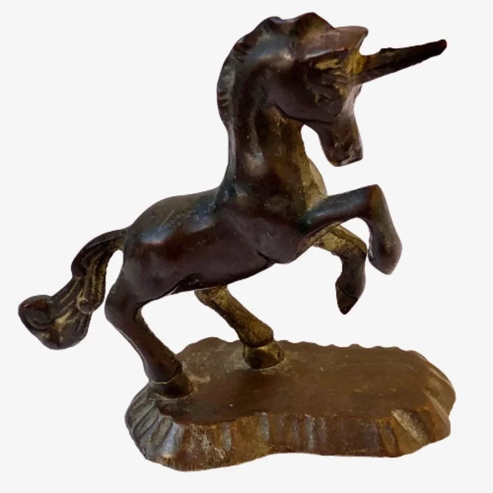Unicorn Solid Bronze Figurine Small 3 1/4